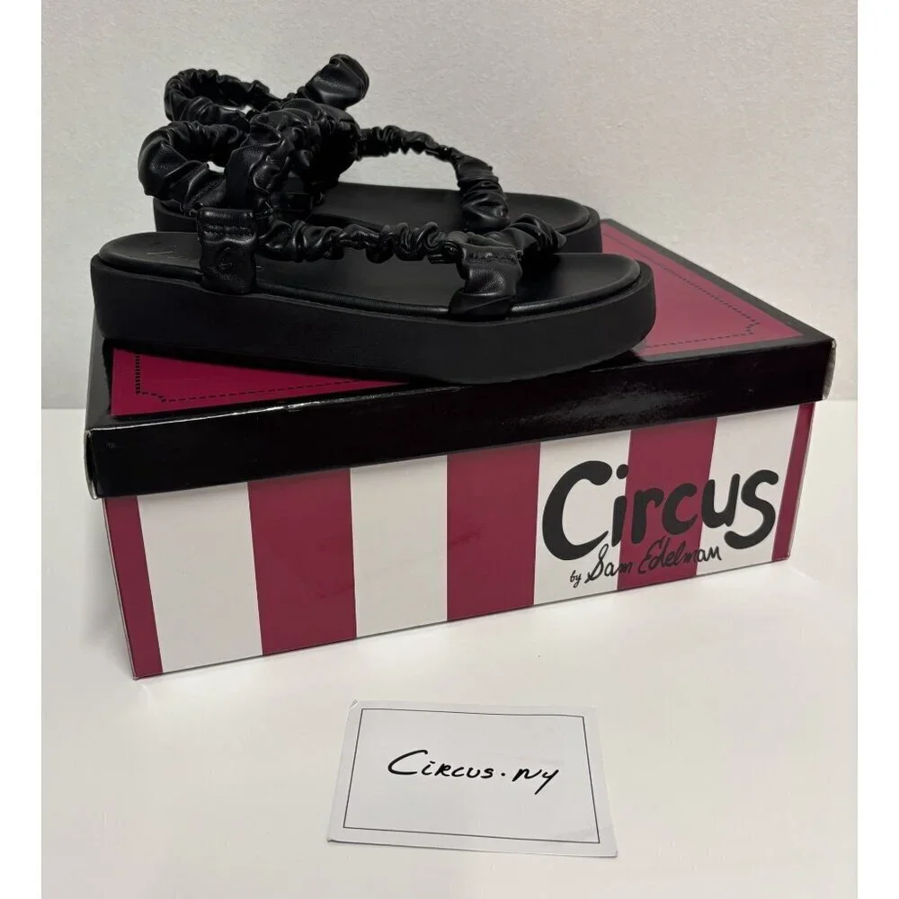 CIRCUS BY SAM EDELMAN / Harlene / Black / Scrunchie Strap / Platform / Sandals /
